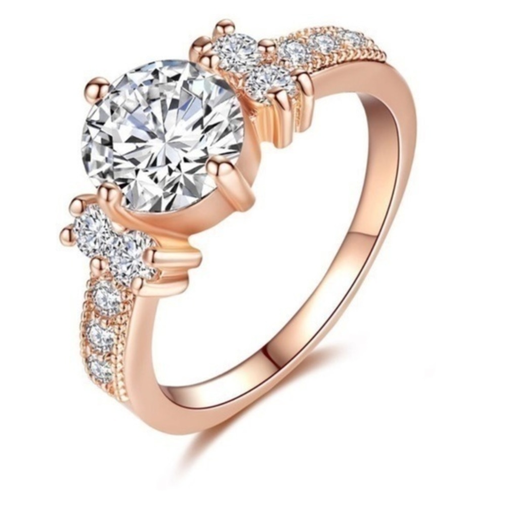 New Rose Gold Plated Diamond Ring - Picture 3 of 3